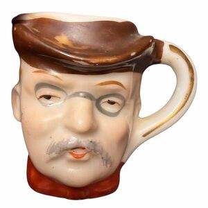 Vintage 1 3/4” Tall Toby President Theodore Teddy Roosevelt Mug Japan